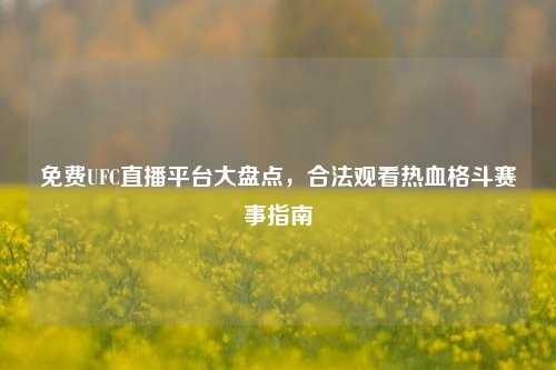 免费UFC直播平台大盘点,合法观看热血格斗赛事指南