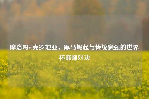 摩洛哥vs克罗地亚，黑马崛起与传统豪强的世界杯巅峰对决
