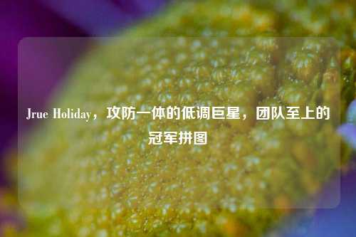 Jrue Holiday,攻防一体的低调巨星,团队至上的冠军拼图