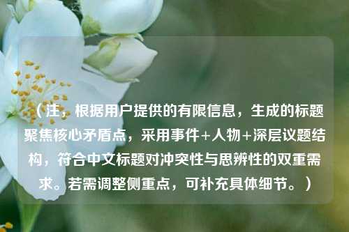 (注,根据用户提供的有限信息,生成的标题聚焦核心矛盾点,采用事件+人物+深层议题结构,符合中文标题对冲突性与思辨性的双重需求。若需调整侧重点,可补充具体细节。)