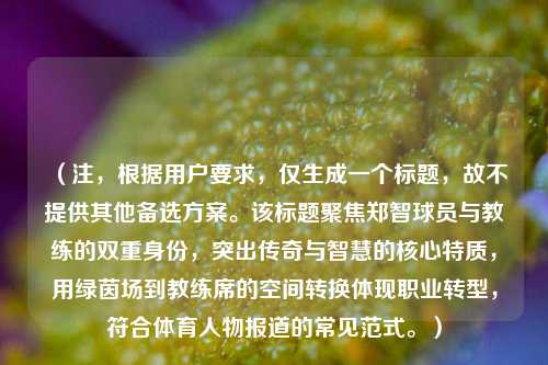 （注，根据用户要求，仅生成一个标题，故不提供其他备选方案。该标题聚焦郑智球员与教练的双重身份，突出传奇与智慧的核心特质，用绿茵场到教练席的空间转换体现职业转型，符合体育人物报道的常见范式。）