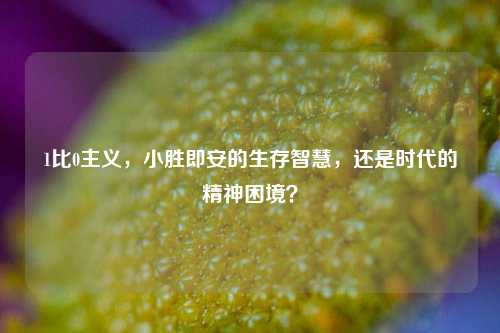1比0主义,小胜即安的生存智慧,还是时代的精神困境?