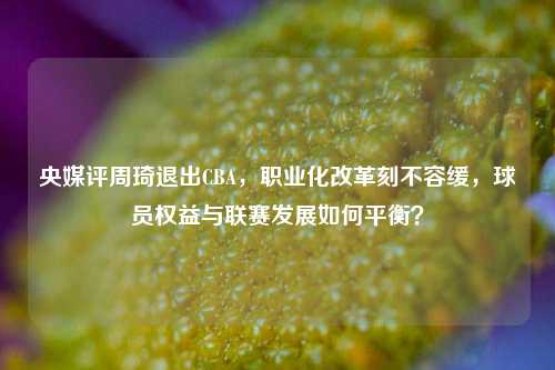 央媒评周琦退出CBA,职业化改革刻不容缓,球员权益与联赛发展如何平衡?