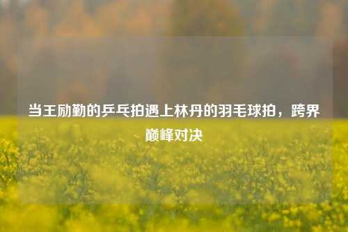 当王励勤的乒乓拍遇上林丹的羽毛球拍，跨界巅峰对决