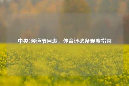 中央5频道节目表,体育迷必备观赛指南